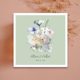 Guardanapo De Papel Elegância Inspirada na Natureza! Light Sage Weddin