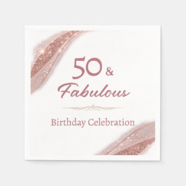 Guardanapo De Papel Elegant 50 & Fabulous Rose Gold Birthday Party 
