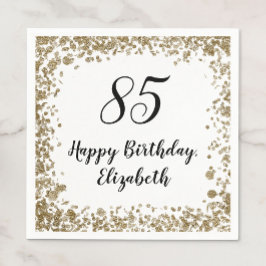 Guardanapo De Papel Elegant 85th Birthday Napkins With Gold Sequins