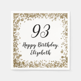 Guardanapo De Papel Elegant 93rd Birthday Napkins With Gold Sequins