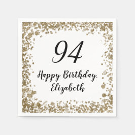 Guardanapo De Papel Elegant 94th Birthday Napkins With Gold Sequins