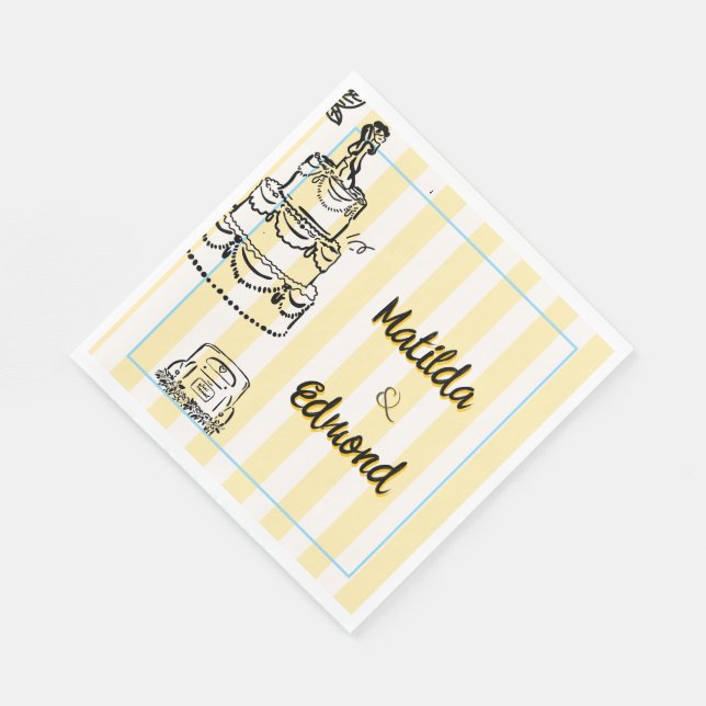 Guardanapo De Papel Elegant and Whimsical Pastel Stripes  (Quina)