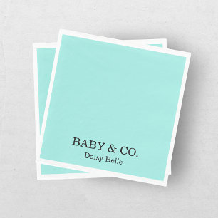 Guardanapo De Papel Elegant Baby & Co Chá de Bebê Preto e Azul Turques