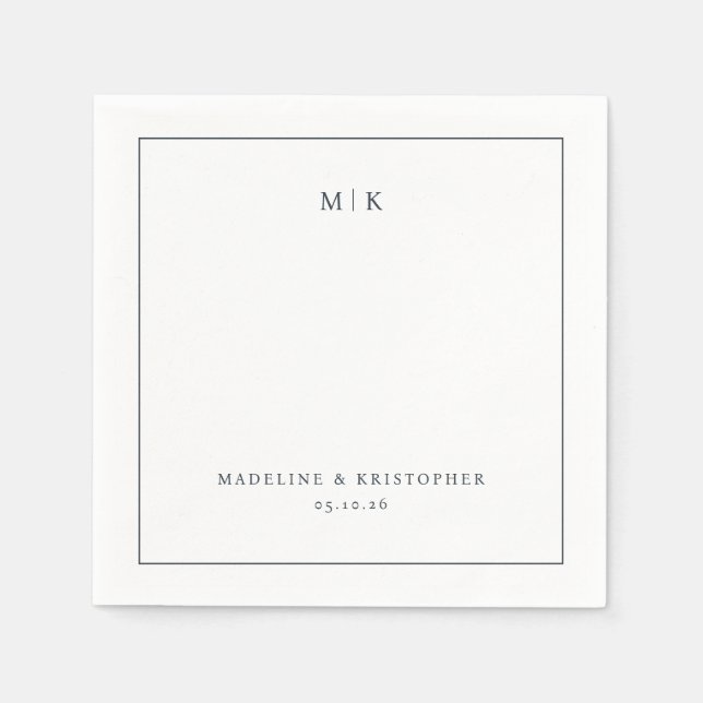 Guardanapo De Papel Elegant Black Minimalist Typographic (Frente)