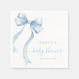 Guardanapo De Papel Elegant Blue Coquette Bow Boy Baby Shower