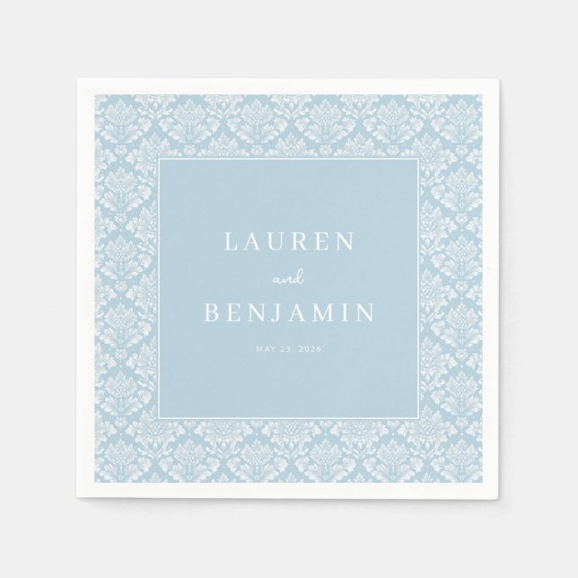 Guardanapo De Papel Elegant Blue Damask (Frente)