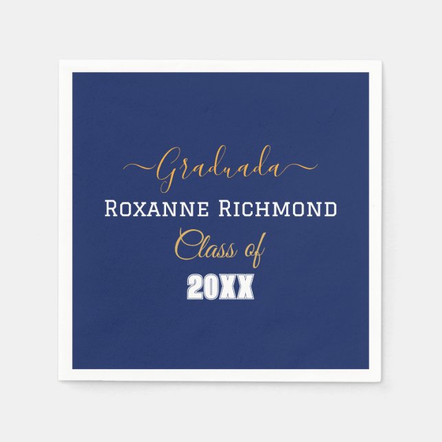 Guardanapo De Papel Elegant Blue Photo Spain graduado (Frente)