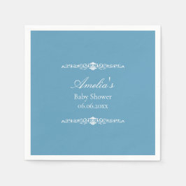 Guardanapo De Papel Elegant Blue Regency Style Baby Shower 