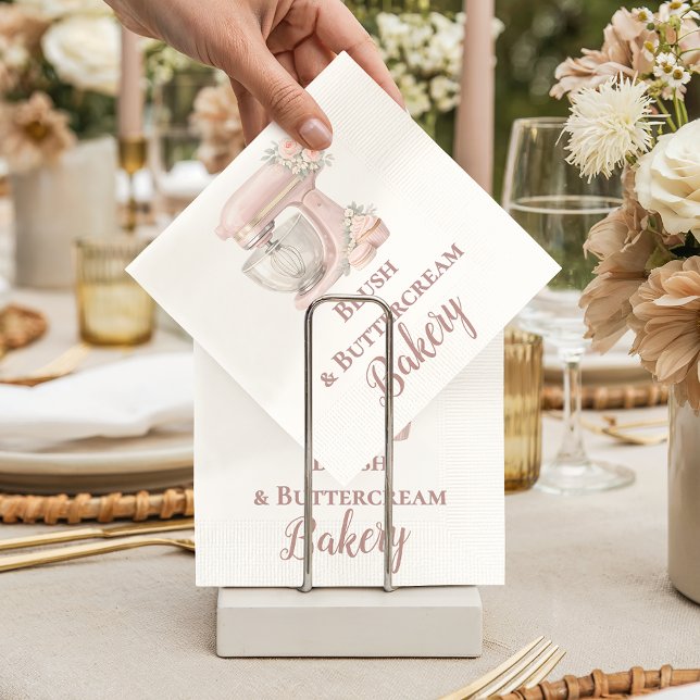 Guardanapo De Papel Elegant Blush Patisserie Bakery Business (Criador carregado)