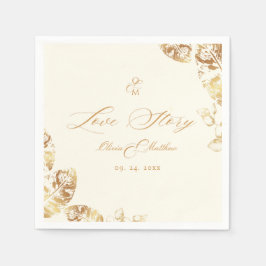 Guardanapo De Papel Elegant Boho | Dourado Casamento de outono