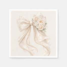 Guardanapo De Papel Elegant Bow Floral Baby Shower