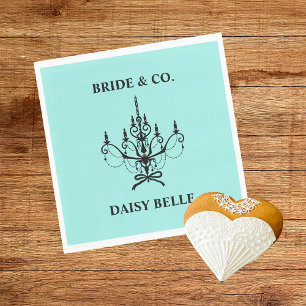 Guardanapo De Papel Elegant Bride & Co. Chuveiro de Noiva Azul-petróle