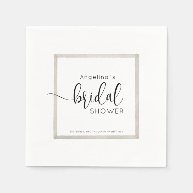 Guardanapo De Papel Elegant Bride Shower Party Napkins (Frente)
