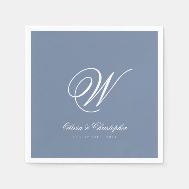 Guardanapo De Papel Elegant Classic Last Name Initial Wedding (Frente)