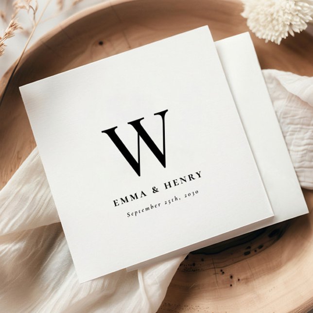 Guardanapo De Papel Elegant Classic Last Name Initial Wedding (Criador carregado)