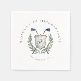 Guardanapo De Papel Elegant Classic Monogram Golf Crest Birthday Party