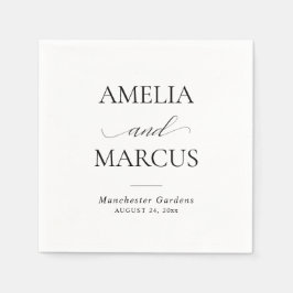Guardanapo De Papel Elegant Classic Script Calligraphy Wedding