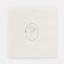 Guardanapo De Papel Elegant Classy Emeral Monogram Wedding Napkins