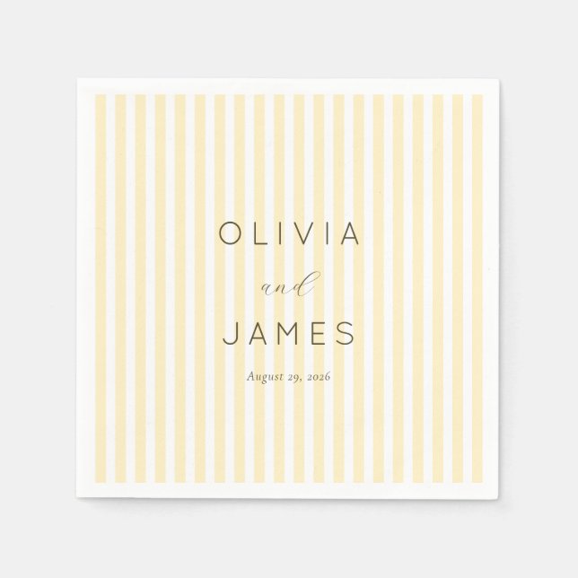 Guardanapo De Papel Elegant Cream Stripes (Frente)