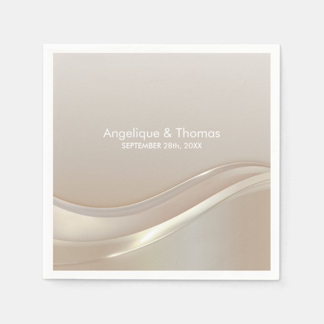 Guardanapo De Papel Elegant Cream Wedding (Frente)