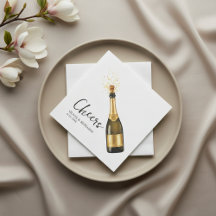 Elegant Custom Champagne Wedding Napkins with Name