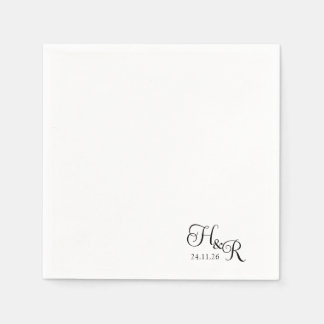 Guardanapo De Papel Elegant Custom Monogram Wedding Napkins