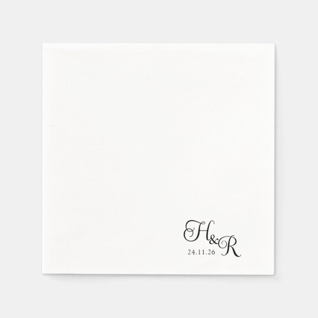 Guardanapo De Papel Elegant Custom Monogram Wedding Napkins (Frente)