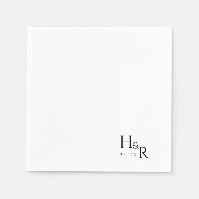 Guardanapo De Papel Elegant Custom Monogram Wedding Napkins (Frente)