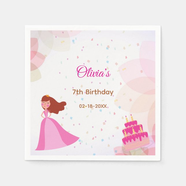 Guardanapo De Papel Elegant Disney princess birthday (Frente)