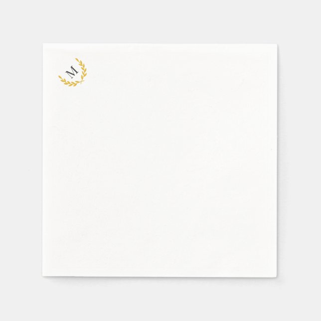 Guardanapo De Papel Elegant Equestrian Collection Gold Laurel Napkin (Frente)