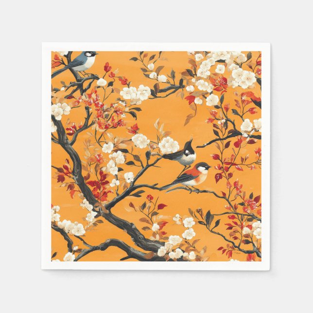 Guardanapo De Papel Elegant Fall Chinoiserie Paper Plate (Frente)