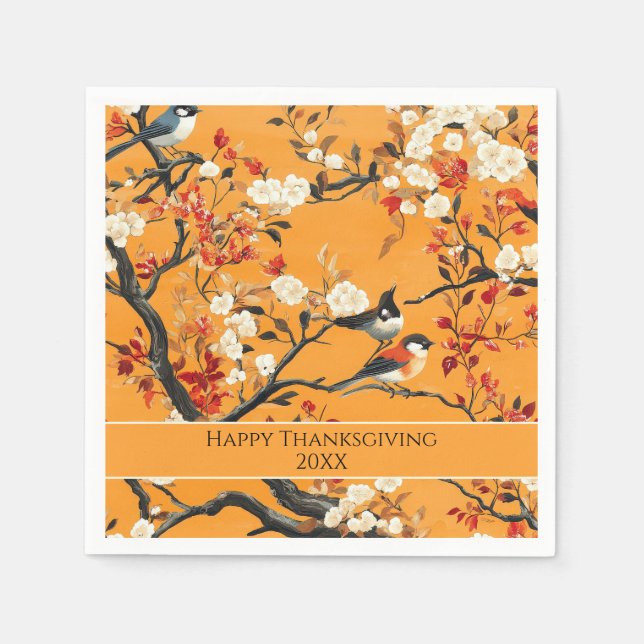 Guardanapo De Papel Elegant Fall Chinoiserie Paper Plate (Frente)