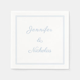 Guardanapo De Papel Elegant Formal Powder Blue Script Wedding