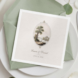 Guardanapo De Papel Elegant French Vintage Chateau Wedding Napkin