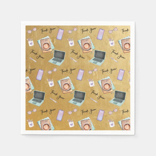 Guardanapo De Papel Elegant Gold Administrative Professionals Day (Frente)