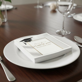 Guardanapo De Papel Elegant Gold and Black Graduation Party