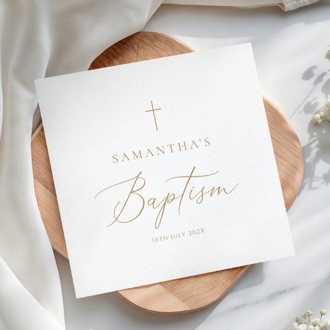 Guardanapo De Papel Elegant Gold Calligraphy Baptism (Criador carregado)