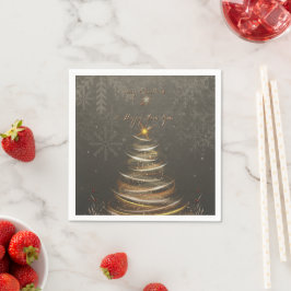 Guardanapo De Papel  Elegant Gold  glow Christmas Tree