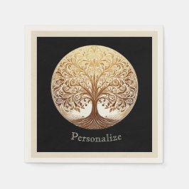 Guardanapo De Papel Elegant Gold Tree of Life Spiritual Zen
