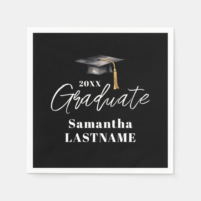 Guardanapo De Papel Elegant Graduation Party Any Year Paper Napkin (Frente)