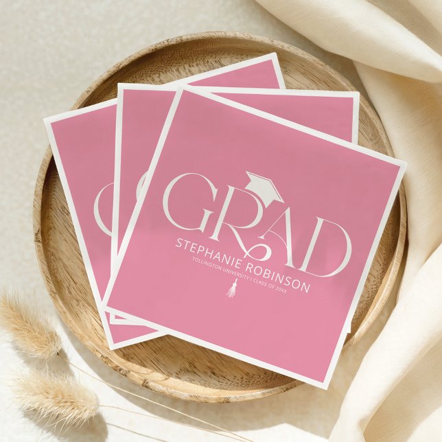 Guardanapo De Papel Elegant Graduation Tassel Pink (Criador carregado)