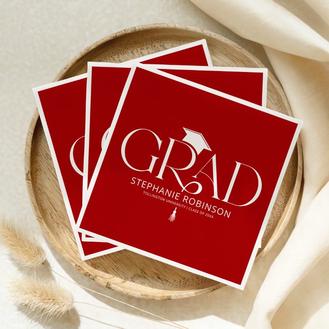 Guardanapo De Papel Elegant Graduation Tassel Red (Criador carregado)