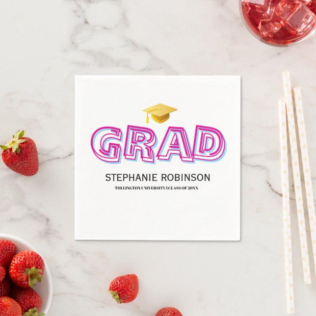 Guardanapo De Papel Elegant Graduation Tassel White Napkins (Insitu)