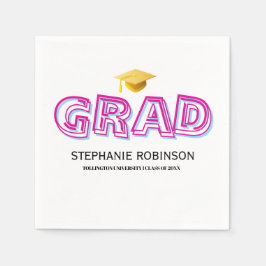Guardanapo De Papel Elegant Graduation Tassel White Napkins