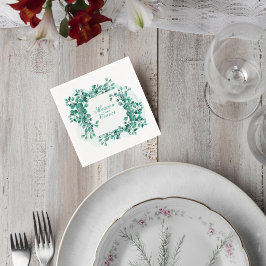 Guardanapo De Papel Elegant Greenery Wedding Cocktail Napkin