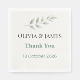Guardanapo De Papel Elegant Greenery Wedding Napkins