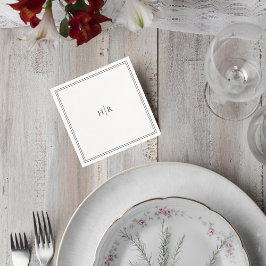 Guardanapo De Papel Elegant Initials Modern Wedding Napkin