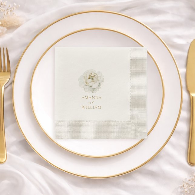 Guardanapo De Papel Elegant Ivory Floral Wedding (Criador carregado)
