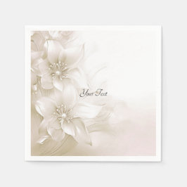 Guardanapo De Papel Elegant Ivory White Flowers Napkins