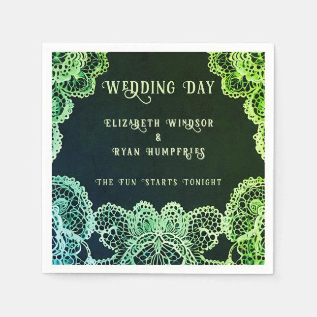 Guardanapo De Papel Elegant Lace" Wedding Invitation Collection (Frente)
